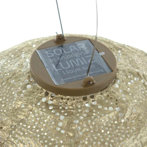 LUMIZ Lampion Solarlampe Round 30 Bazaar Gold goldfarben Ø 30 cm - Tyvek®