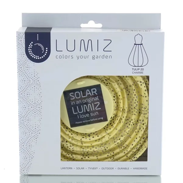 LUMIZ Lampion Solarlampe Tulip 20 Charme Yellow gelb Ø 20 cm - Tyvek®