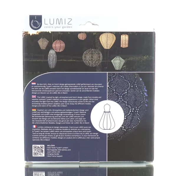 LUMIZ Lampion Solarlampe Tulip 20 Charme Yellow gelb Ø 20 cm - Tyvek®