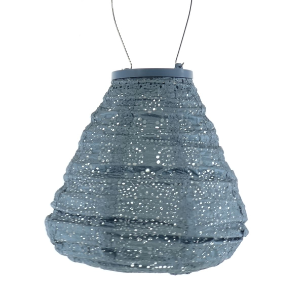 LUMIZ Lampion Solarlampe Tulip 20 Fiore Grey Blue graublau Ø 20 cm - Tyvek®