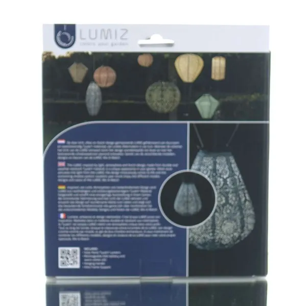 LUMIZ Lampion Solarlampe Tulip 20 Fiore Grey Blue graublau Ø 20 cm - Tyvek®