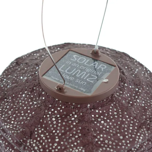 LUMIZ Lampion Solarlampe Cylinder 18 Folia Plum purpurrot Ø 18 cm - Tyvek®