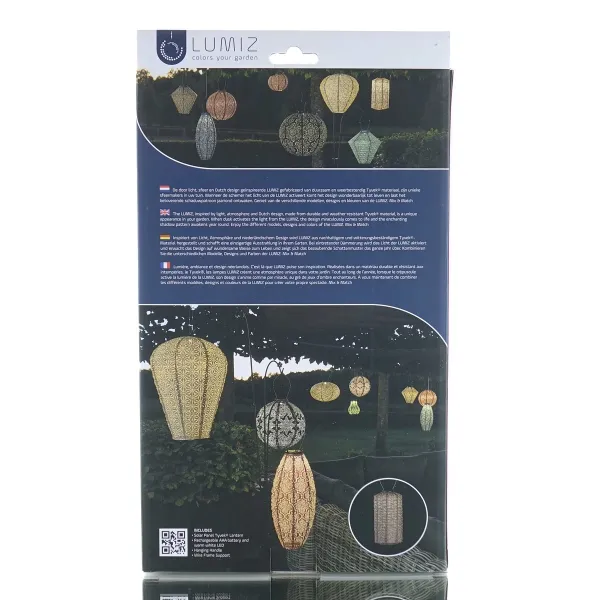 LUMIZ Lampion Solarlampe Cylinder 18 Folia Plum purpurrot Ø 18 cm - Tyvek®