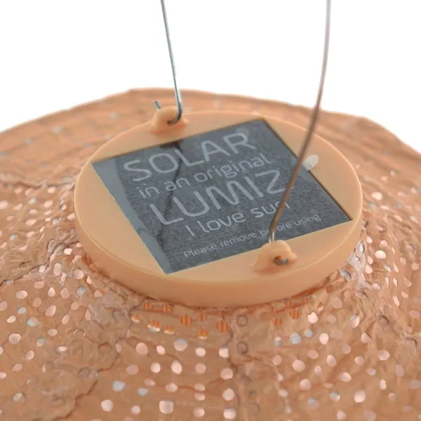 LUMIZ Lampion Solarlampe Crown 40 Funale Apricot aprikot Ø 40 cm - Tyvek®