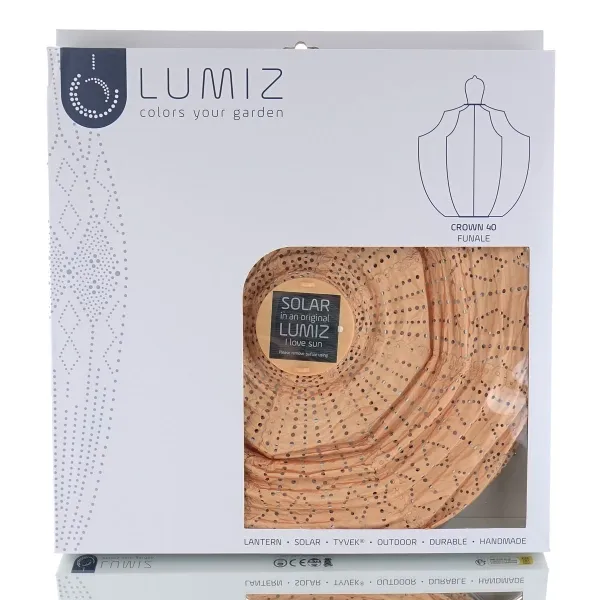 LUMIZ Lampion Solarlampe Crown 40 Funale Apricot aprikot Ø 40 cm - Tyvek®