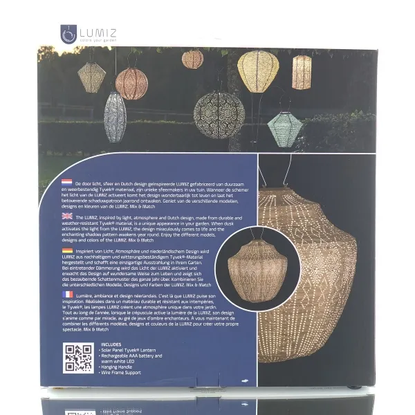 LUMIZ Lampion Solarlampe Crown 40 Funale Apricot aprikot Ø 40 cm - Tyvek®