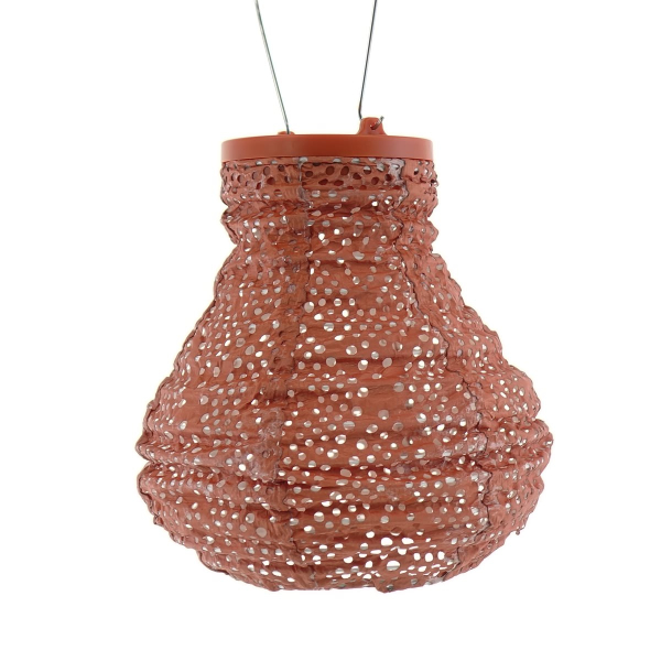 LUMIZ Lampion Solarlampe Bulb 16 Ikat Orange Ø 16 cm - Tyvek®