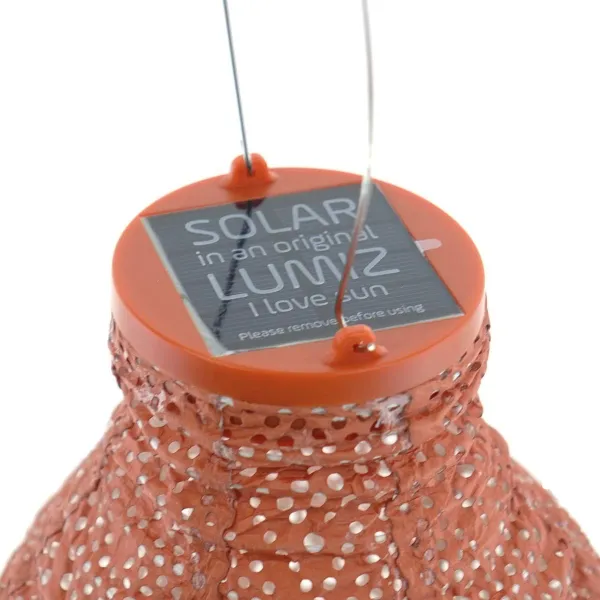 LUMIZ Lampion Solarlampe Bulb 16 Ikat Orange Ø 16 cm - Tyvek®