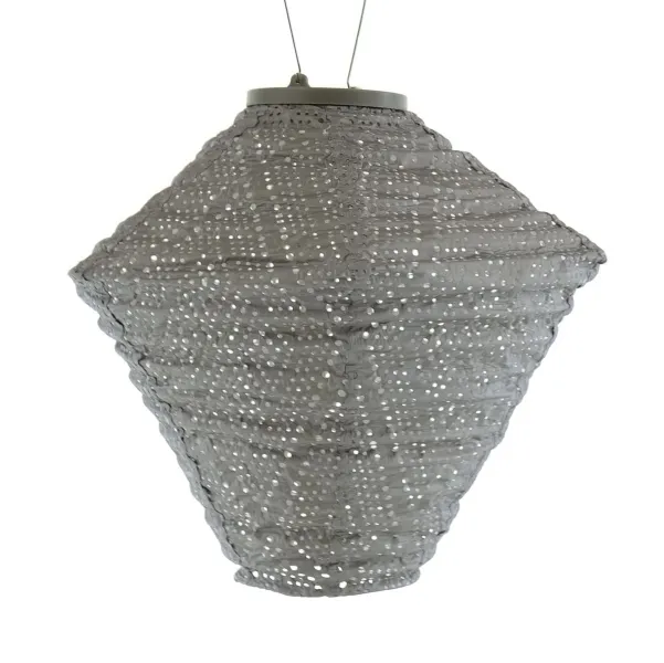 LUMIZ Lampion Solarlampe Diamant 28 Ikat Taupe hellgrau Ø 28 cm - Tyvek® LUMIZ Lampion Solarlampe Diamant 28 Ikat Taupe hellgrau Ø 28 cm - Tyvek®
