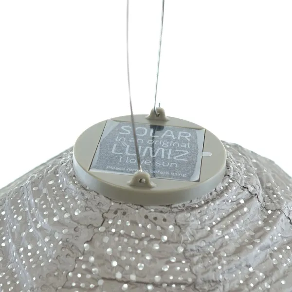 LUMIZ Lampion Solarlampe Diamant 28 Ikat Taupe hellgrau Ø 28 cm - Tyvek®