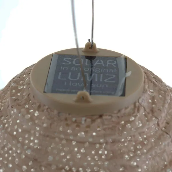 LUMIZ Lampion Solarlampe Jar 30 Ikat Pink lachsfarben Ø 30 cm - Tyvek®