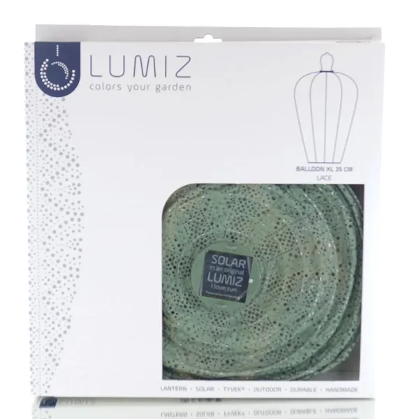 LUMIZ Lampion Solarlampe Ballon XL Lace Sage Green salbeigrün Ø 34 cm - Tyvek®