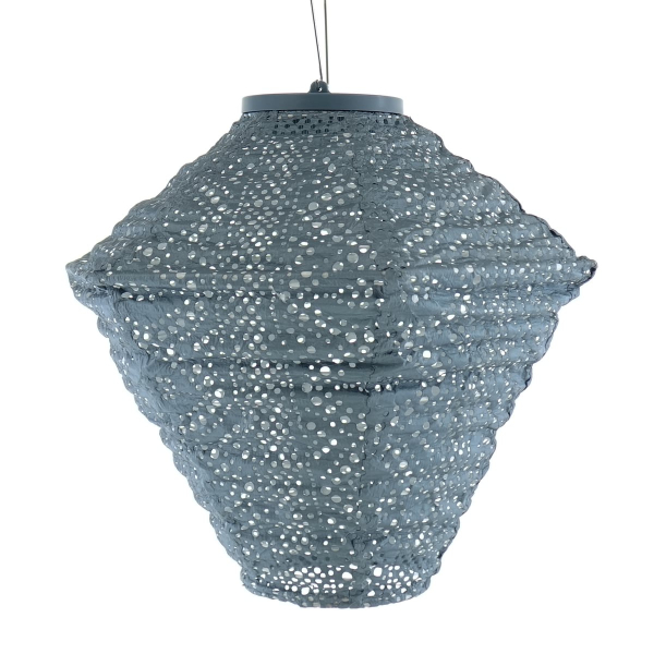 LUMIZ Lampion Solarlampe Diamant 28 Lace Grey Blue graublau Ø 28 cm - Tyvek®