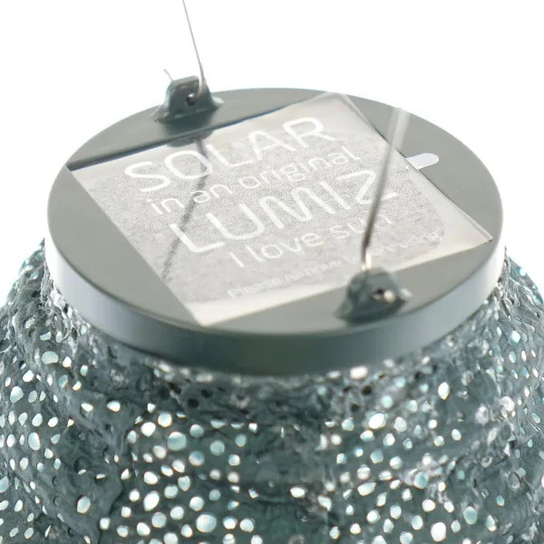 LUMIZ Lampion Solarlampe Tulip 20 Lace Green dunkelgrün Ø 20 cm - Tyvek®