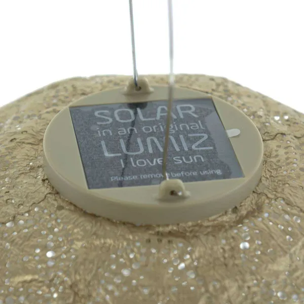 LUMIZ Lampion Solarlampe Ballon 20 Mandela Gold goldfarben Ø 20 cm - Tyvek®