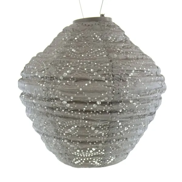 LUMIZ Lampion Solarlampe Jar 30 Mandela Taupe hellgrau Ø 30 cm - Tyvek® LUMIZ Lampion Solarlampe Jar 30 Mandela Taupe hellgrau Ø 30 cm - Tyvek®