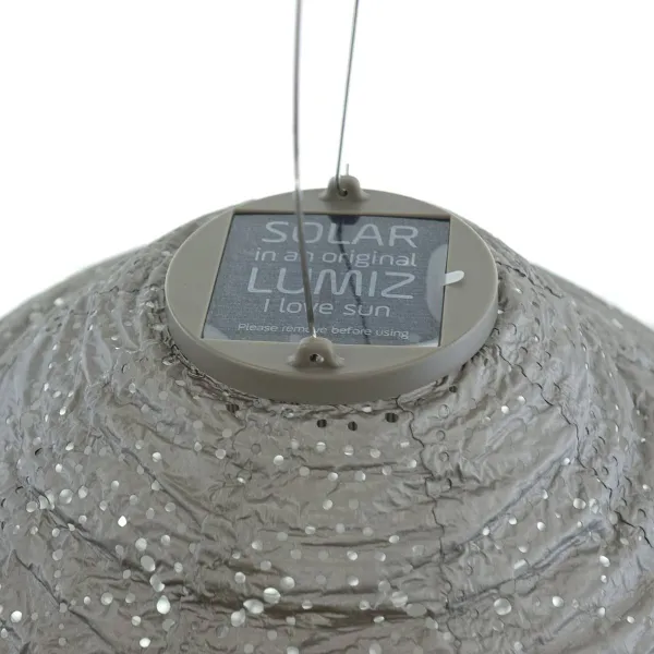 LUMIZ Lampion Solarlampe Jar 30 Mandela Taupe hellgrau Ø 30 cm - Tyvek®