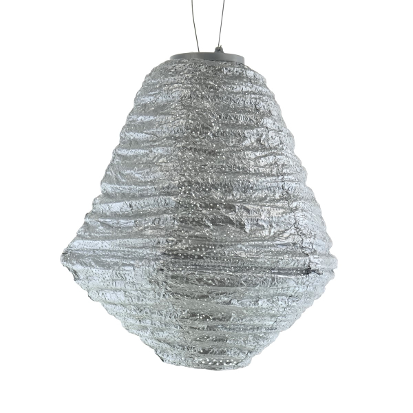 LUMIZ Lampion Solarlampe Can Marrakesh Silver silberfarben Ø 30 cm - Tyvek®
