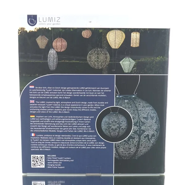 LUMIZ Lampion Solarlampe Round 30 Marrakesh Mauve Purple lila Ø 30 cm - Tyvek®