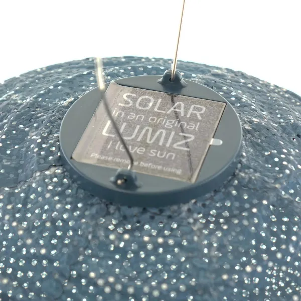 LUMIZ Lampion Solarlampe Round 30 Marrakesh Petrol blaugrau Ø 30 cm - Tyvek®