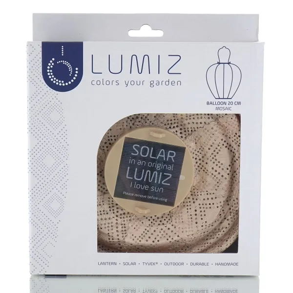 LUMIZ Lampion Solarlampe Ballon 20 Mosaic Pink lachsrosa Ø 20 cm - Tyvek®