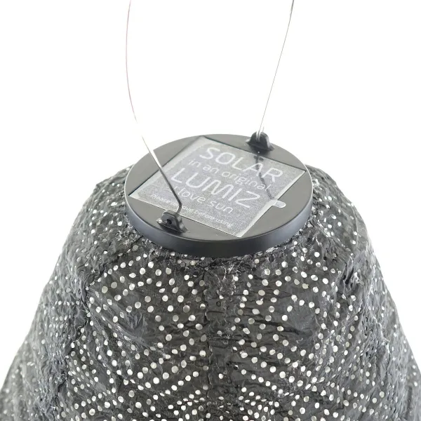 LUMIZ Lampion Solarlampe Can Mosaic Black schwarz Ø 30 cm - Tyvek®