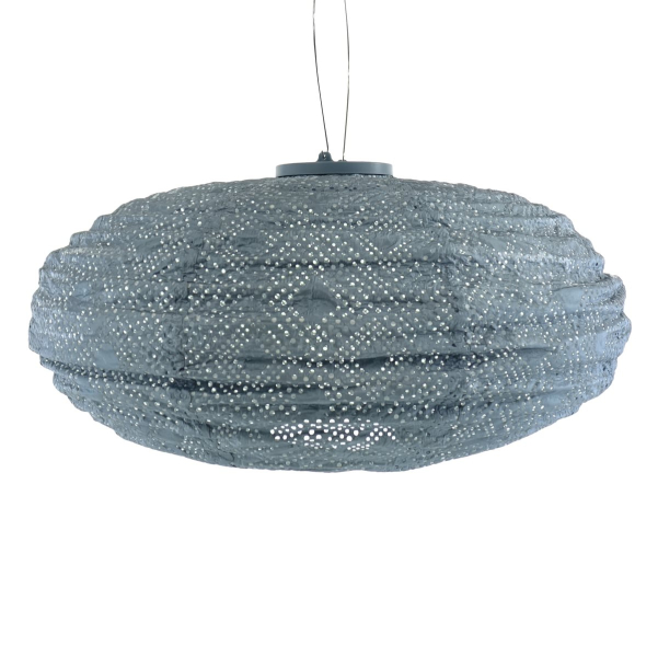 LUMIZ Lampion Solarlampe Oval 40 Mosaic Grey Blue graublau Ø 40 cm - Tyvek®