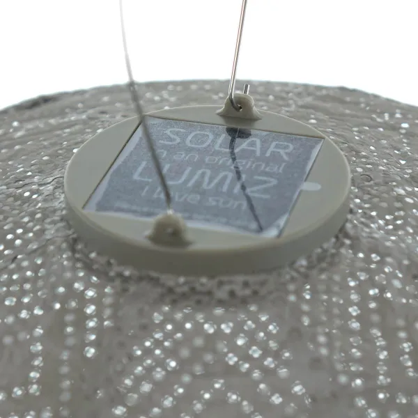 LUMIZ Lampion Solarlampe Cylinder 28 Mosaic Taupe hellgrau Ø 28 cm - Tyvek®