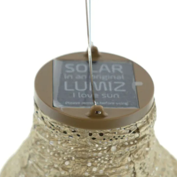 LUMIZ Lampion Solarlampe Bulb 16 Occult Gold goldfarben Ø 16 cm - Tyvek®