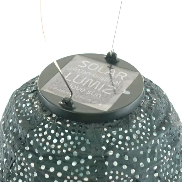 LUMIZ Lampion Solarlampe Can Occult Green dunkelgrün Ø 30 cm - Tyvek®
