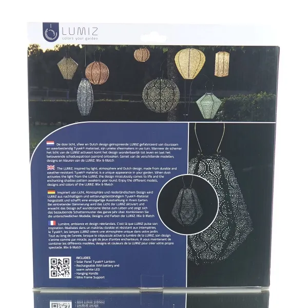 LUMIZ Lampion Solarlampe Can Occult Green dunkelgrün Ø 30 cm - Tyvek®