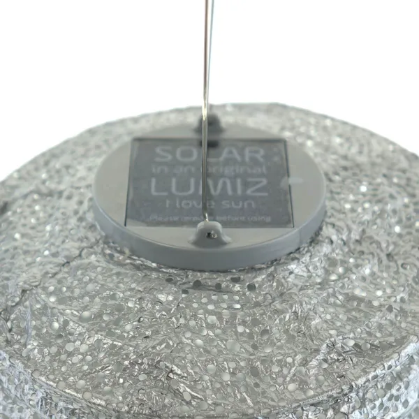 LUMIZ Lampion Solarlampe Cylinder 18 Occult Silver silberfarben Ø 18 cm - Tyvek®