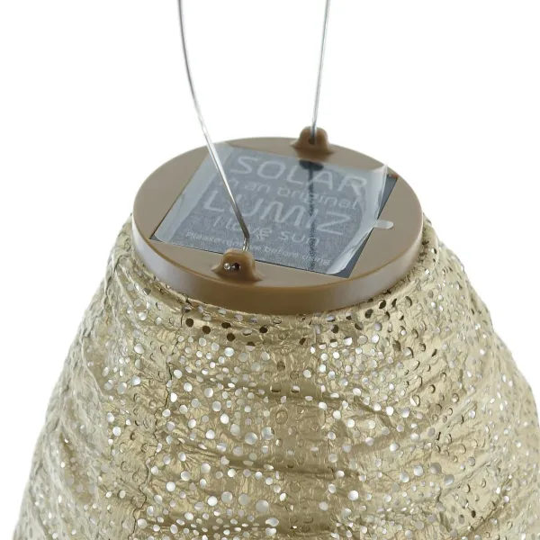 LUMIZ Lampion Solarlampe Long Oval 20 Paisley Gold goldfarben Ø 20 cm - Tyvek®