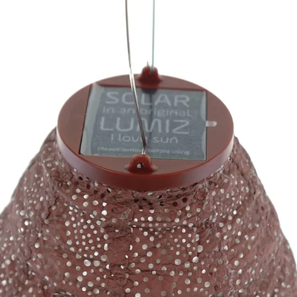 LUMIZ Lampion Solarlampe Long Oval 20 Paisley Copper kupferfarben Ø 20 cm - Tyvek®