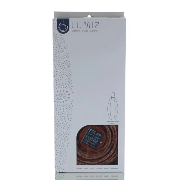 LUMIZ Lampion Solarlampe Long Oval 20 Paisley Copper kupferfarben Ø 20 cm - Tyvek®
