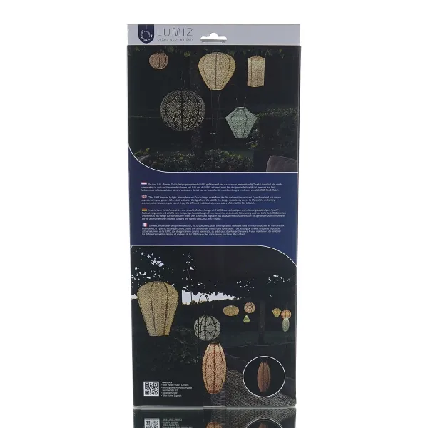 LUMIZ Lampion Solarlampe Long Oval 20 Paisley Copper kupferfarben Ø 20 cm - Tyvek®