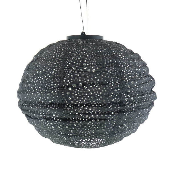 LUMIZ Lampion Solarlampe Round 30 Paisley Dark Grey dunkelgrau Ø 30 cm - Tyvek®