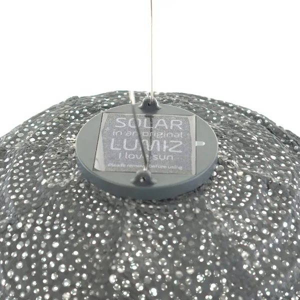 LUMIZ Lampion Solarlampe Round 30 Paisley Dark Grey dunkelgrau Ø 30 cm - Tyvek®