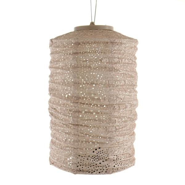 LUMIZ Lampion Solarlampe Cylinder 18 Paisley Pink lachsrosa Ø 18 cm - Tyvek®