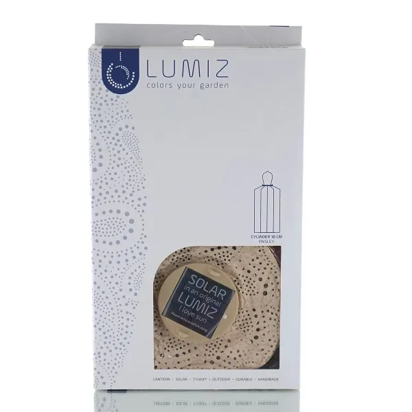 LUMIZ Lampion Solarlampe Cylinder 18 Paisley Pink lachsrosa Ø 18 cm - Tyvek®