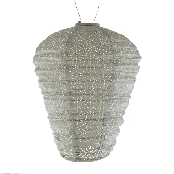 LUMIZ Lampion Solarlampe Ballon XL Sashiko Taupe hellgrau Ø 34 cm - Tyvek® LUMIZ Lampion Solarlampe Ballon XL Sashiko Taupe hellgrau Ø 34 cm - Tyvek®