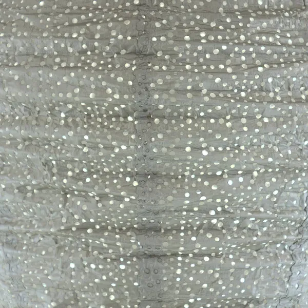 LUMIZ Lampion Solarlampe Ballon XL Sashiko Taupe hellgrau Ø 34 cm - Tyvek®