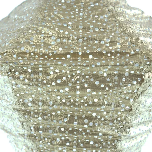 LUMIZ Lampion Solarlampe Diament 28 cm Sashiko Gold goldfarben Ø 28 cm - Tyvek®