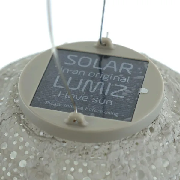 LUMIZ Lampion Solarlampe Round 20 Spectare Taupe hellgrau Ø 20 cm - Tyvek®