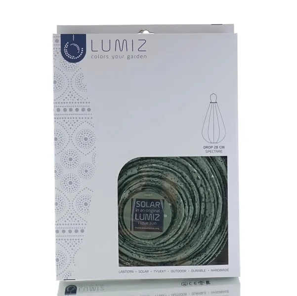 LUMIZ Lampion Solarlampe Drop 28 Spectare Sage Green salbeigrün Ø 28 cm - Tyvek®