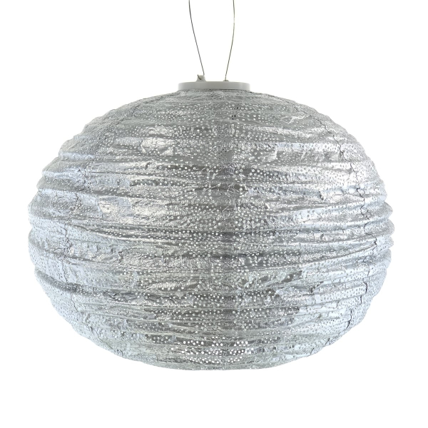 LUMIZ Lampion Solarlampe Round 40 Tigres Silver silberfarben Ø 40 cm - Tyvek®