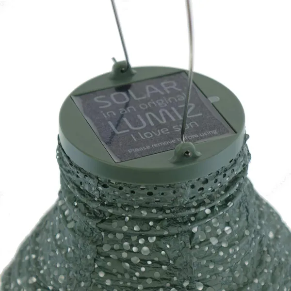 LUMIZ Lampion Solarlampe Bulb 16 Topaze Sage Green salbeigrün Ø 16 cm - Tyvek®