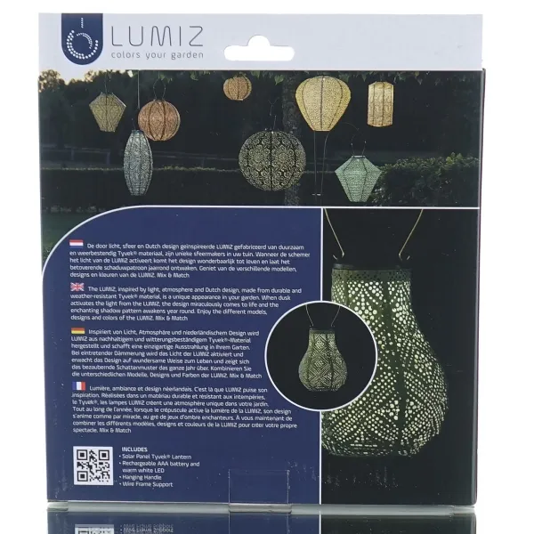 LUMIZ Lampion Solarlampe Bulb 16 Topaze Sage Green salbeigrün Ø 16 cm - Tyvek®