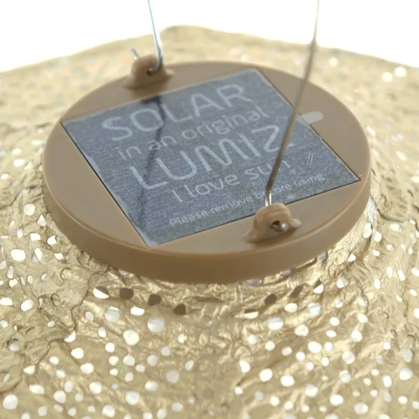 LUMIZ Lampion Solarlampe Crown 40 Topaze Gold goldfarben Ø 40 cm - Tyvek®