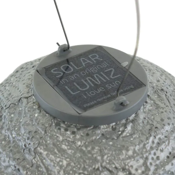 LUMIZ Lampion Solarlampe Round 20 Topaze Silver silberfarben Ø 20 cm - Tyvek®